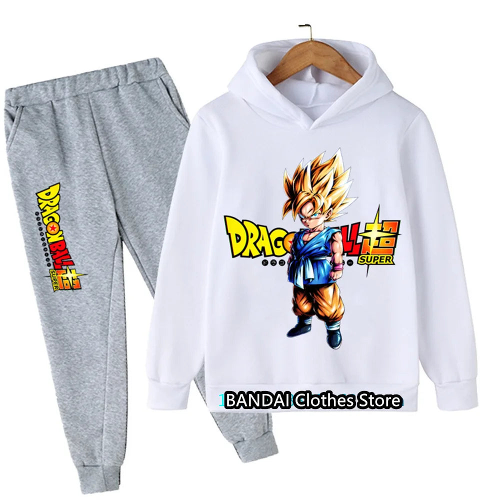 New Boys Girls Clothes Dragonball Hoodie Set Kids 2pcs Spring Autumn Toddler Girls Cartoon Hooded +pants Tracksuit Goku Clothing