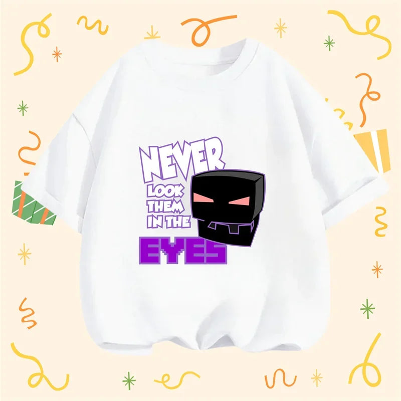 Minecraft New Summer Kids Clothes For Children Kawaii Cartoon Printed Baby Tops Cute Boys Girls Short Sleeves T-shirts