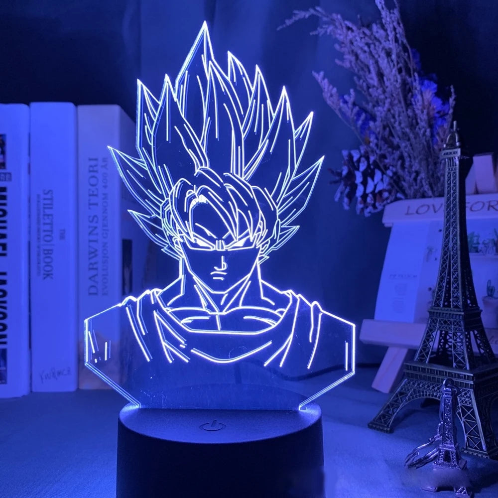 Anime Goku Vegeta Dragon Ball Z Super Saiyan 7/16 color remote control 3D Lamp LED Night Light Goku Jiren Broly Table Lamp Gift