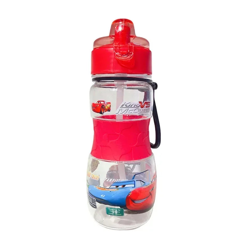 Disney Kids Water Sippy Cup Frozen Cars McQueen Spiderman Cartoon Baby Feeding Cups with Straws Outdoor Portable Bottles