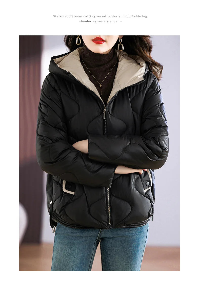 Winter Jacket Women 2023 New Outerwear Korean Clothes Women Coat Hooded Cotton Parkas Harajuku Ladies Quilted Coat Streetwear