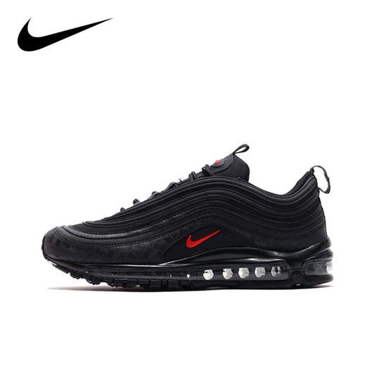 Original Nike Air Max 97 Black Bullet Breathable Sports Unisex Black White Sneakers AR4259-001