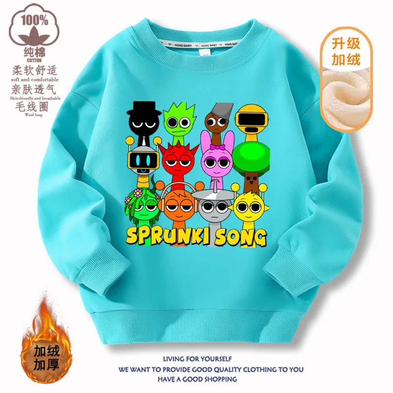 Sprunki Hoodie Clothes For Kids Incredibox Hoodies Sweatshirt Winter Hoodies Soft Cotton Sweatshirt Hoodie keep Warm Hoodie