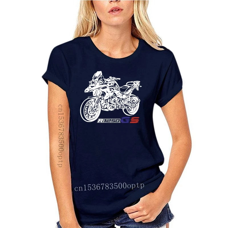 New 2023 Pure Cotton Short Sleeves Hip Hop Fashion Motorcycle Motorrad R1250Gs R 1250 Gs R 1250Gs T-Shirt Cotton