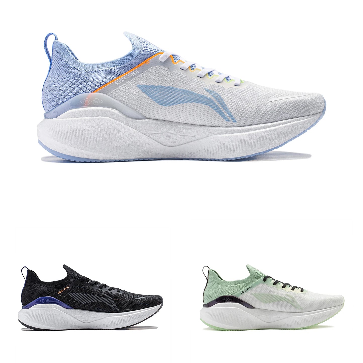 Li-Ning Mænd YUEYING 3 PRO Cushion løbesko BOOM FIBER Stabil støtte Anti-glatte sportssko Åndbare sneakers ARHU001