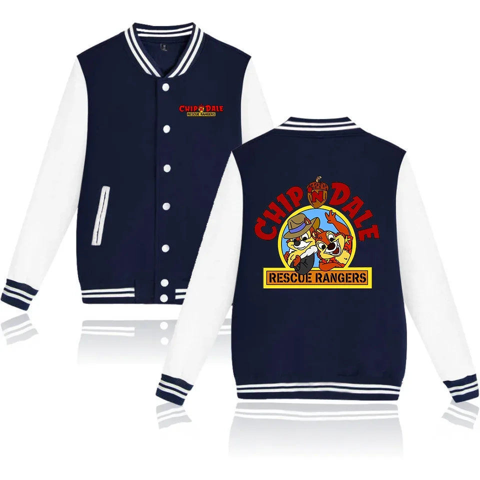 Chip N Dale varsity baseball bomber jacket men women hip hop Harajuku jackets kids Boys Girls single coats