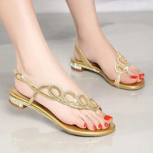 Women's Stylish Elegant 2024 New Shiny Brick Rhinestone Sandals