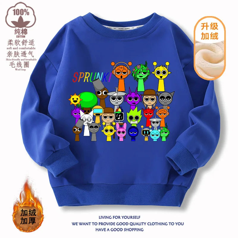 Sprunki Hoodie Clothes For Kids Incredibox Hoodies Sweatshirt Winter Hoodies Soft Cotton Sweatshirt Hoodie keep Warm Hoodie