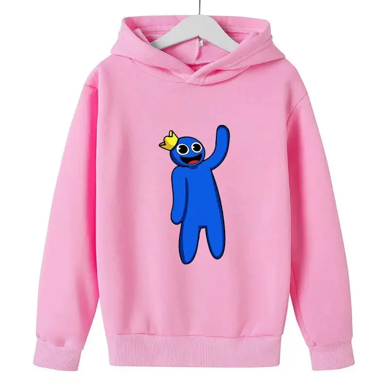 Efterår og vinter Rainbow Friends Hættetrøje Børn Drenge Tøj Børneoverdele Casual Cartoon Print Varme jakker Piger Lang Sle