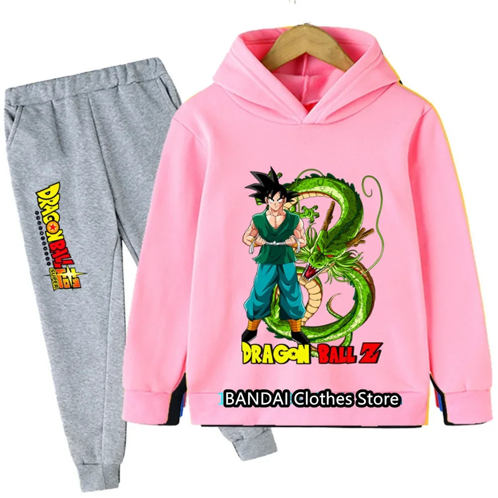 2024 New Dragonball Son-Goku Hoodies Boys Hoodies Kids Clothes Set Pullover Tracksuit Jogging Girls Sweatshirts Set 2 Pieces