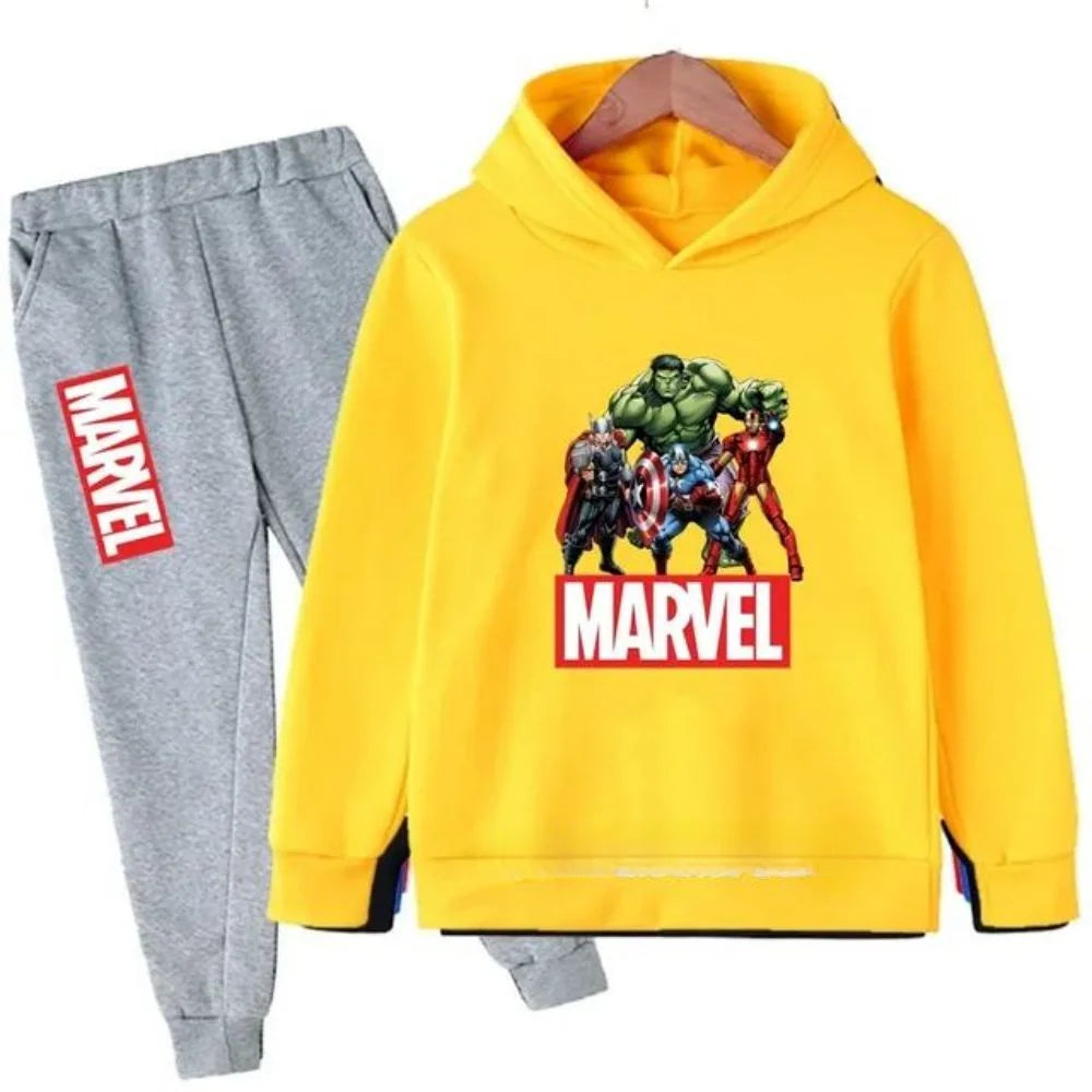 Kids Cartoon Green Giant Super Hero Superstar Boys Girls Spring/Autumn Clothing Children's Fashion Hoodie Pants Set 2-14 Years