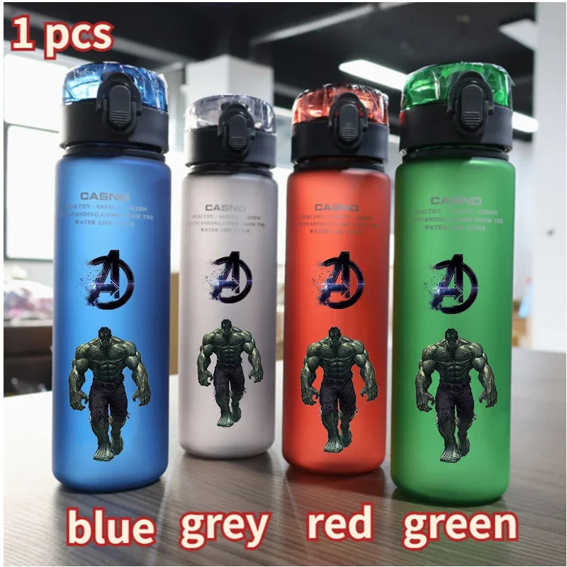 560ml The Avengers Iron Man Hulk Multicolor Cartoon Large Capacity Plastic Leak Proof Outdoor Camping Fitness Sports Water Cup