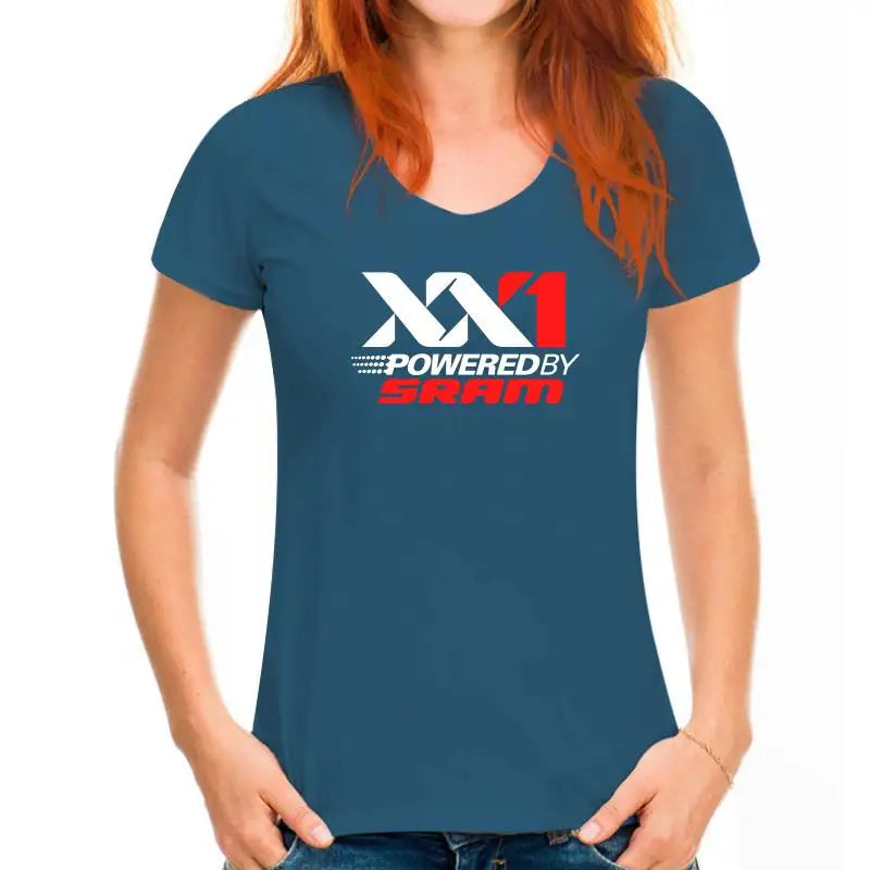 Fashion XX1 Poweredby Sram Mtb Bike Grafisk T-shirt Herre Klassisk Sort