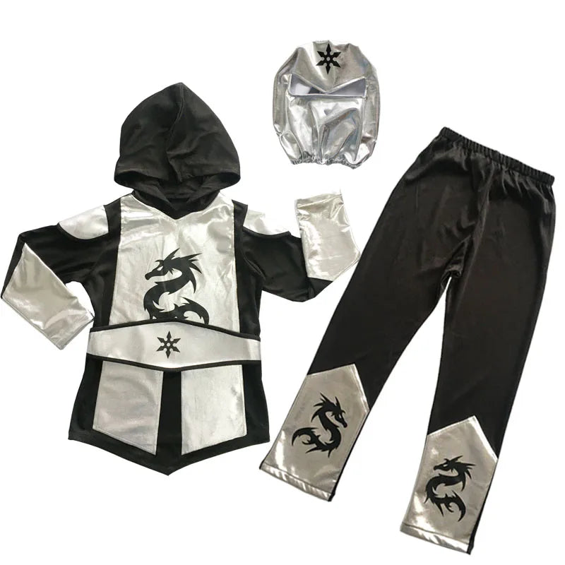 Kids Costume Ninja Cosplay Boys Girls Party Fancy Dress Halloween Children Gift