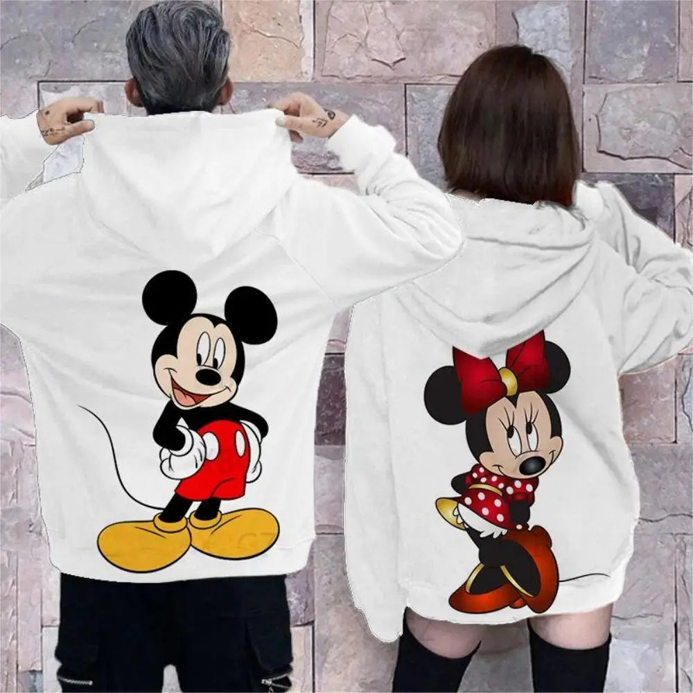 Couple Outfit Disney Hoodies Minnie Mouse Women's Casual Sweatshirt Couple Hoodie Men's Women Clothing Mickey Y2k Print Top