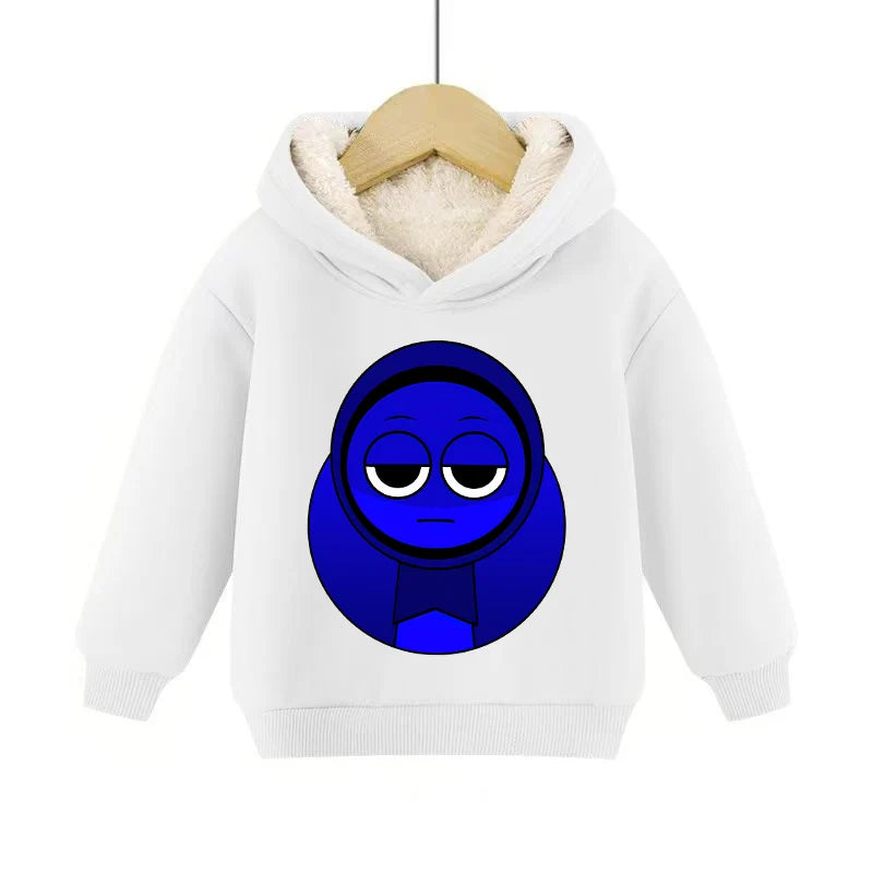 Sprunki Cute Hoodies Kids Incredibox Anime Action Figures Sweatshirt Boys Girl Winter Thickening Children Clothes Gift Hot Sales