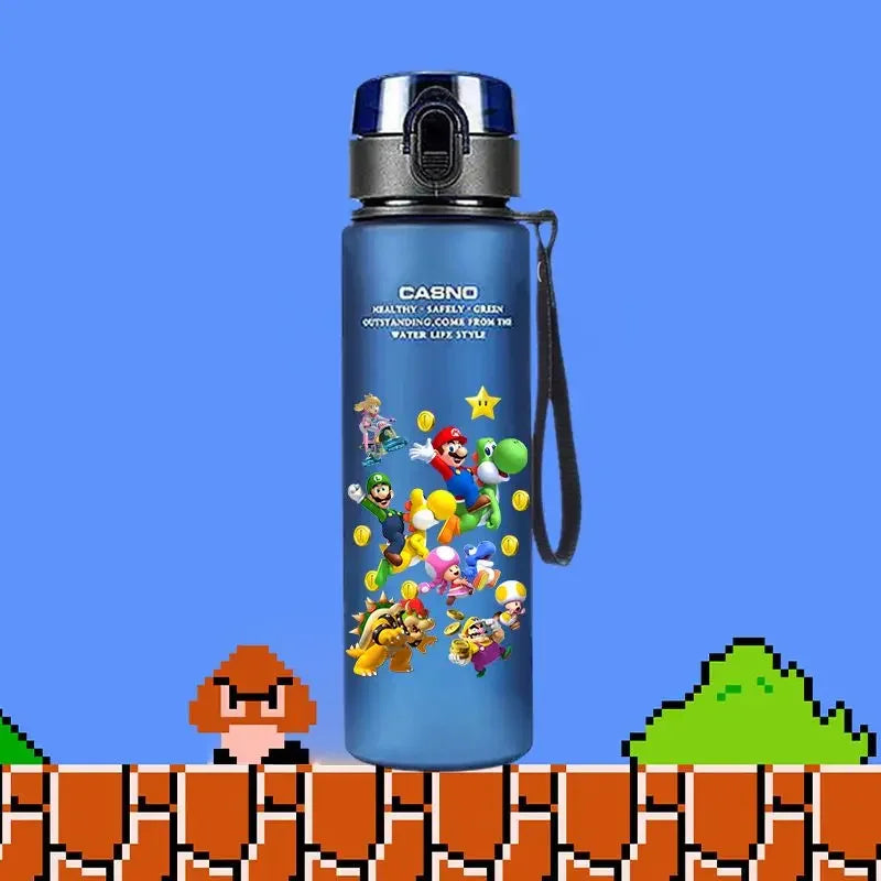 560ML Super Mario Sport Water Bottle Anime Leakproof Drinking Bottles Outdoor Children Large Capacity Kettle Drinking Water Cup