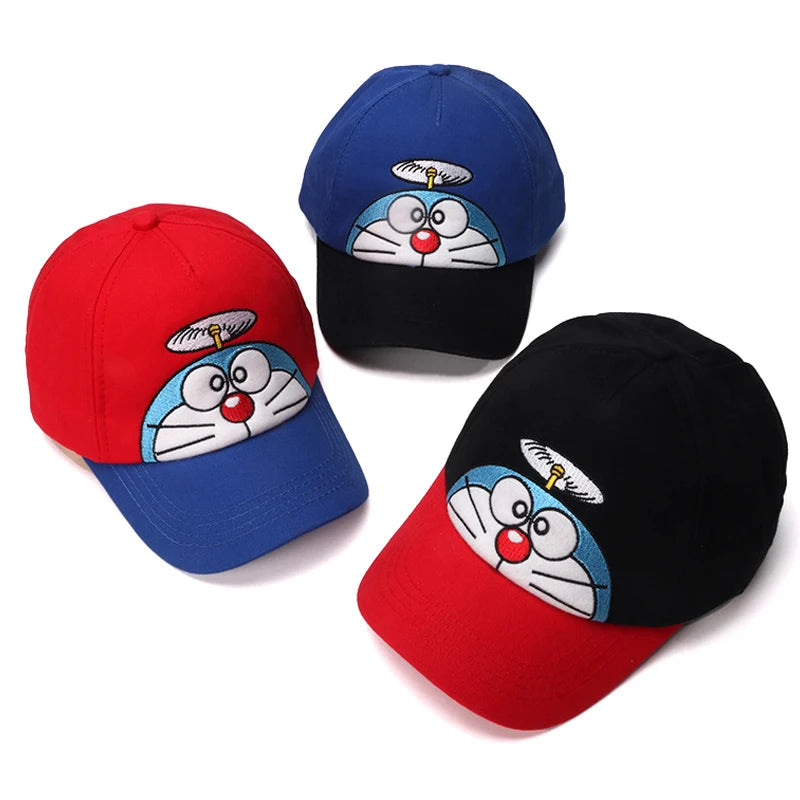 Doraemon Anime Cartoon Children Sun Hat Figure Embroidery Kids Baseball Cap For Boy Girl Spring Summer Cute Peaked Cap Gift