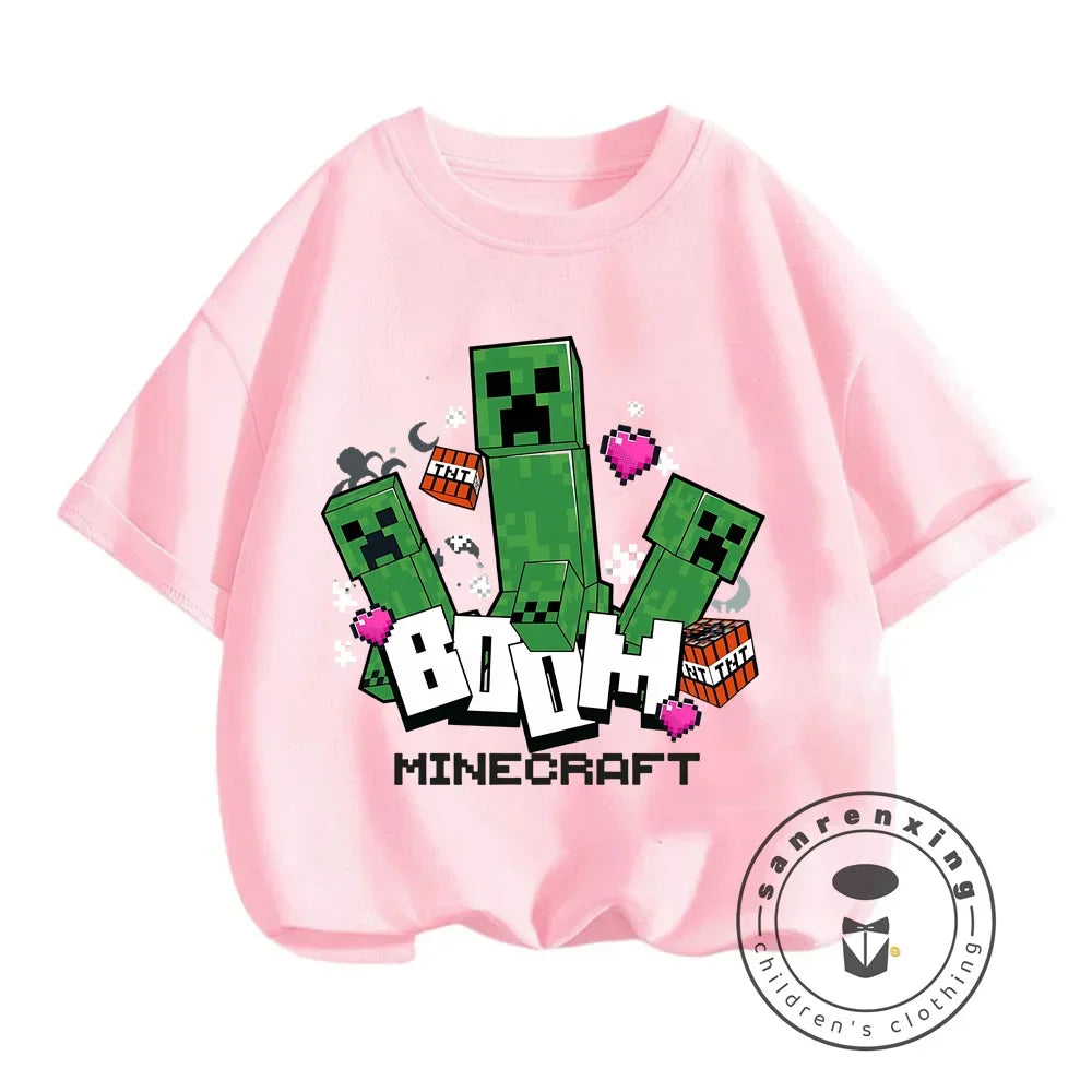 Short Sleeve Children Top Shirts Children's Boy's Minecraft CatNap Clothing Tops Baby Boys Clothing Child -shir T Shirt