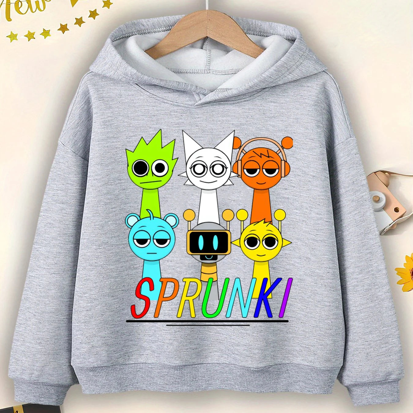 Hot Game Sprunki Print Kids Hoodies Harajuku Girls Boys Sweatshirts Autumn Pullovers Sprunki Incredibox Hooded Tops Casual Coats