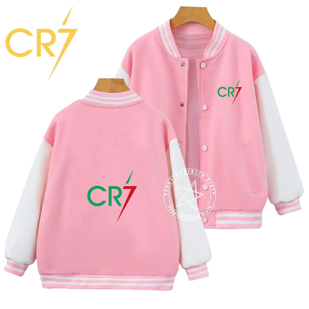 Autumn winter children handsome C Ronaldo personality print comfortable boys girls casual fashion kid thick baseball uniform