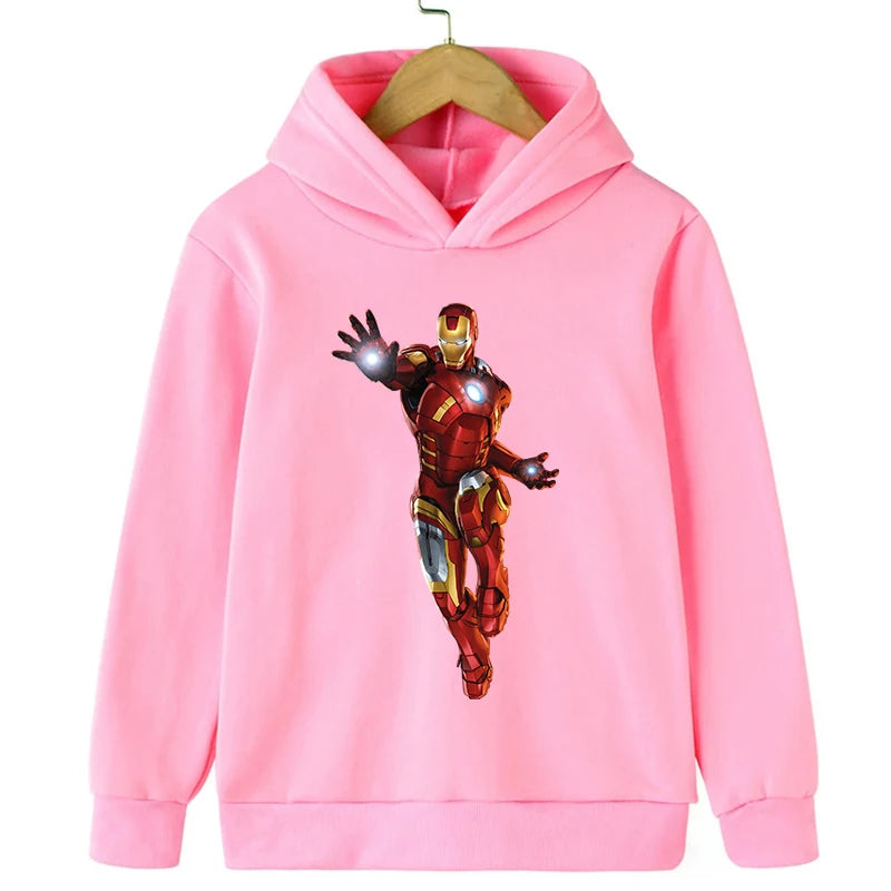 New Kids Spring Autumn Deadpool Hoodies Fashion Cartoon Printing Baby Boys Clothes Boys Casual Tops Sweatshirts 2-14Years Old