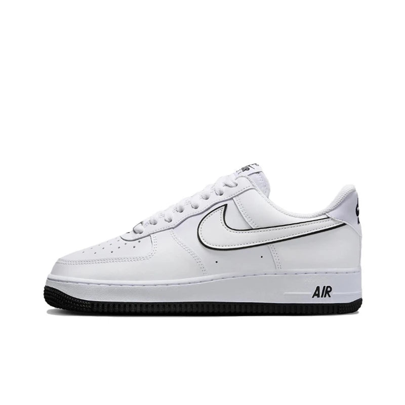 Nike Air Force 1 07 Mænd Kvinde Skateboarding Sko Klassikere Sort Hvid Ægte læder Skridsikre Komfortable Af1 løbesneakers