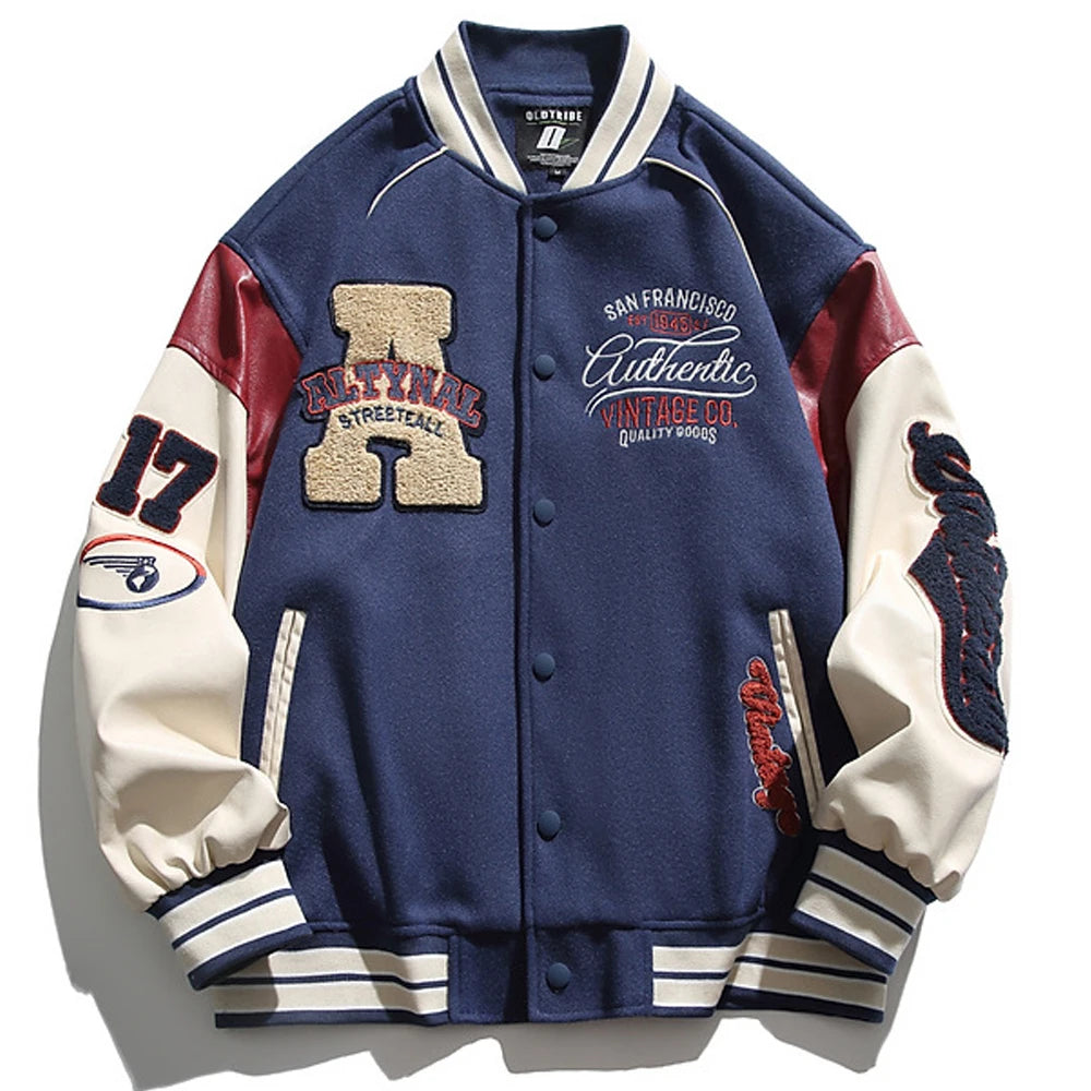 Baseball Uniform Jacket Men Letter Embroidered Streetwear Varsity Jackets Vintage Harajuku Casual College Spring Autumn Unisex