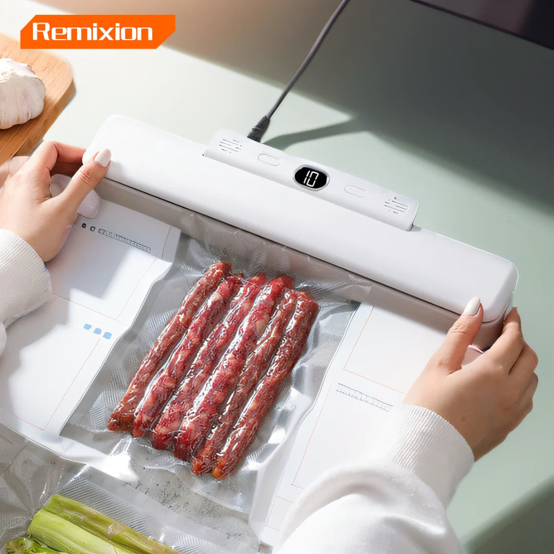 New Automatic Vacuum Sealer Machine For Food Storage With 10pcs Free Food Saver Bags 240V/110V Sealing Machine for Vacuum Pac