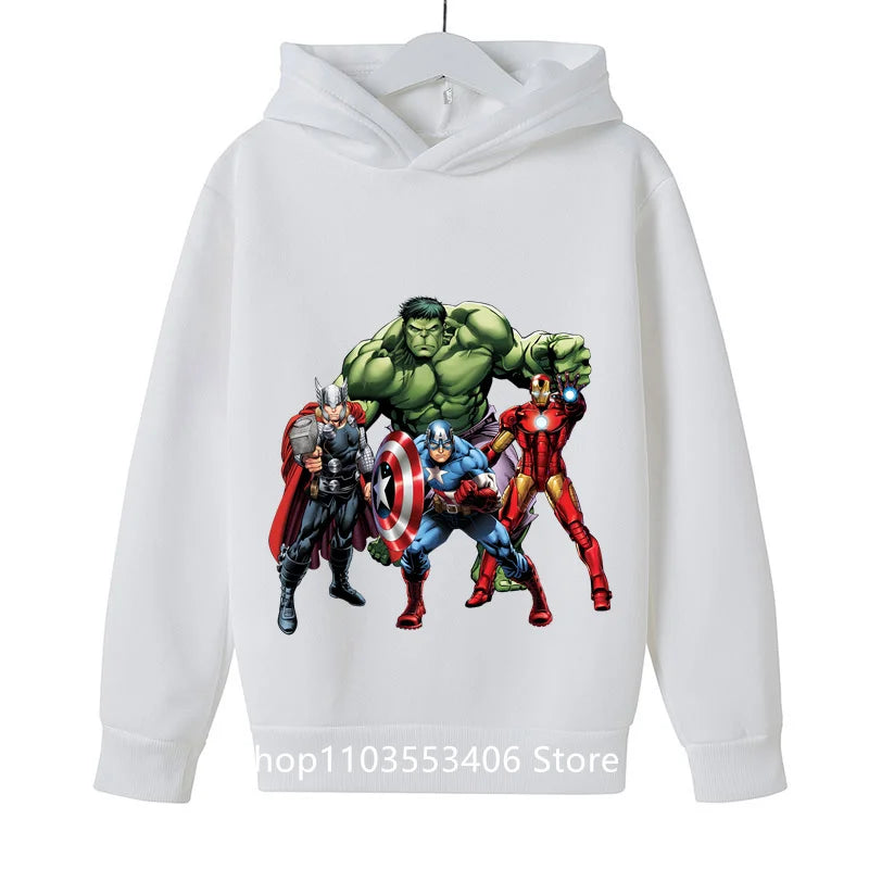 2024 Cartoon printed Hulk children's hoodie boys spring and autumn pullover boys cartoon top baby hoodie pure cotton