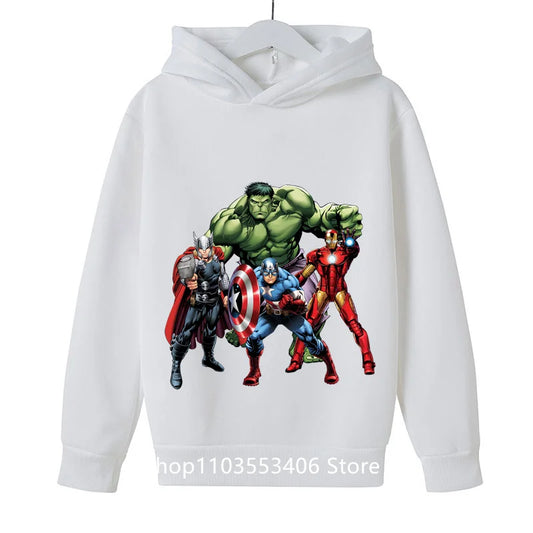 2024 Cartoon printed Hulk children's hoodie boys spring and autumn pullover boys cartoon top baby hoodie pure cotton