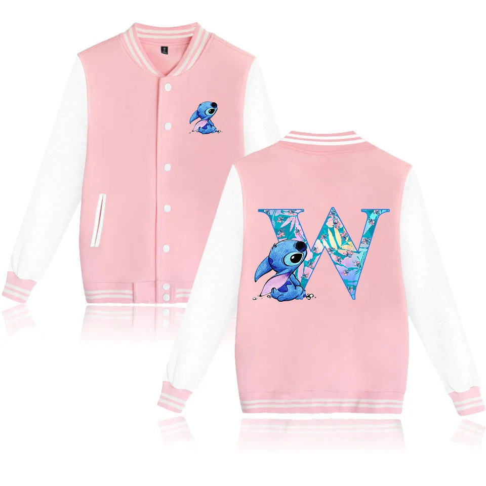 Lilo Stitch Varsity Baseball Bomber Jacket Men Women Hip Hop Harajuku Jackets Kids Boys Girls Single College Coats