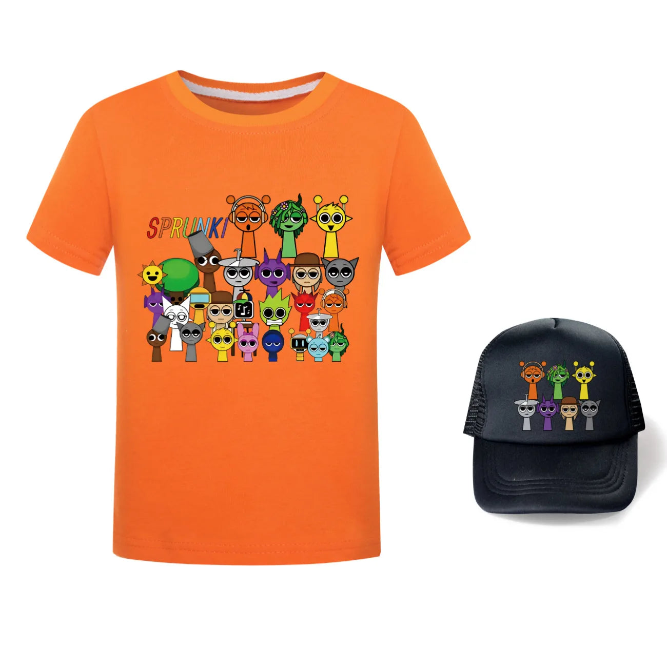 Hot Sprunki Clothes for Baby Girls Cartoon Game Incredibox T Shirts Kids Summer T-shirt Boys Short Sleeve Tops Children Clothing