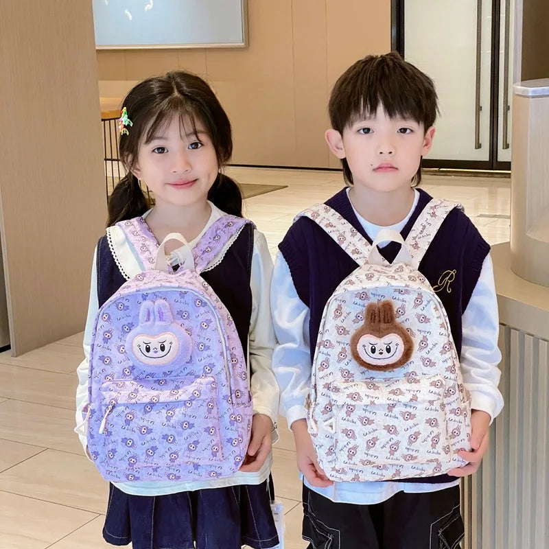 Labubu Kawaii Children'S School Bag Fashion Cartoon Satchel Large Capacity Portable Handbags Schoolbags Backpacks For Boys Girls