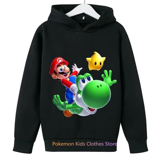 Fashion Children Game Super Mario Sweatshirt Baby Boys Girls Cartoon Pullovers Kids Autumn Clothes Mario bros Hoodies