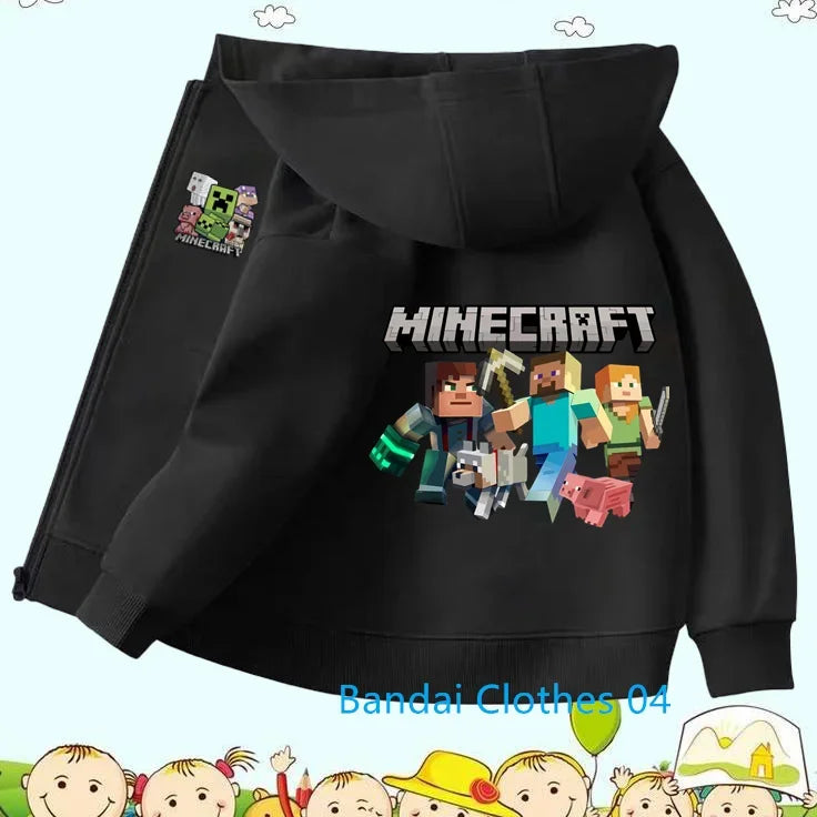 2025 Hot Game Minecraft Zipper Hoodie Girls Fashion Kids Clothes Boys Trucksuit Sweatshirt Long Sleeve Children Casual Tops