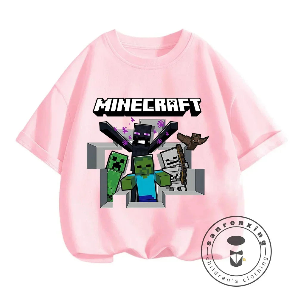 Short Sleeve Children Top Shirts Children's Boy's Minecraft CatNap Clothing Tops Baby Boys Clothing Child -shir T Shirt