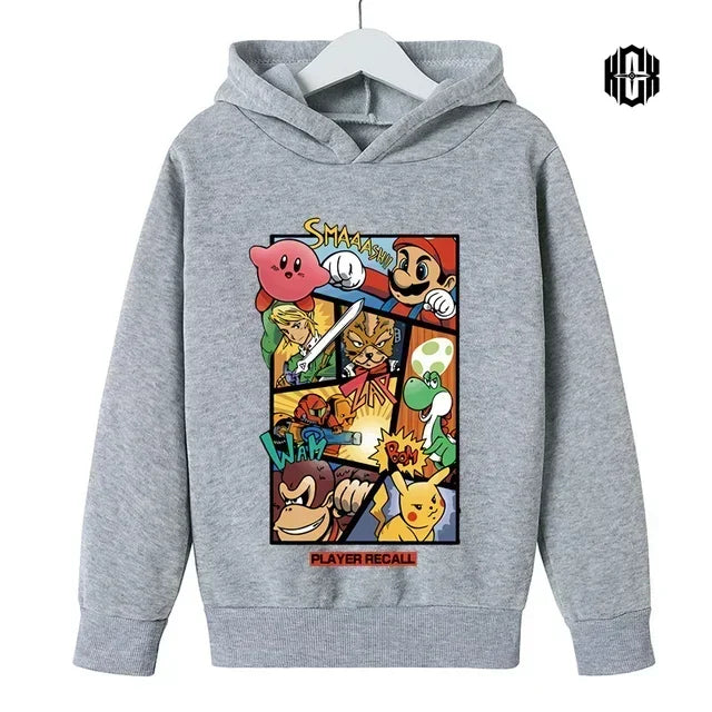 New Game Super Mario Bros Hoodies Kids Printed Sweatshirt Long Sleeve Clothes for Teens Boys Girls 3-12years Child Pullover