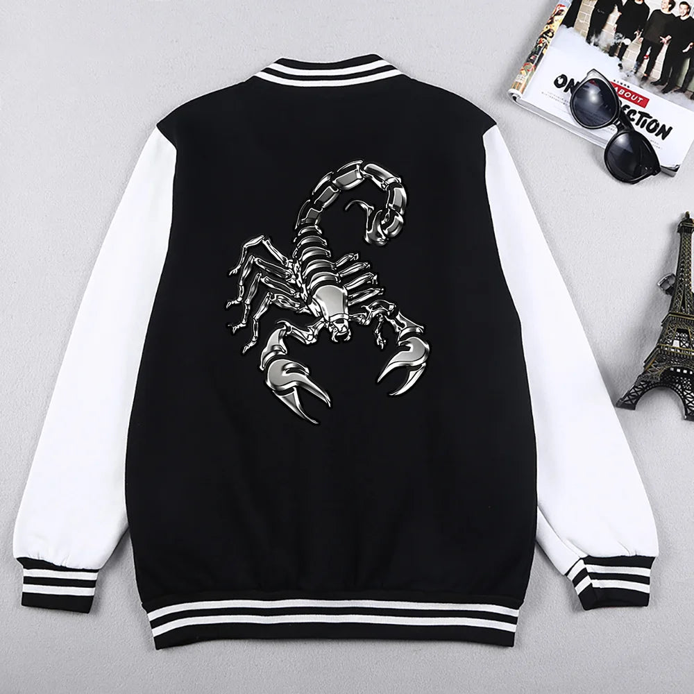 Scorpio Personality Printing Men Jackets Fashion Casual Sports Wear Baseball Uniform Comfortable Male Bomber Coats