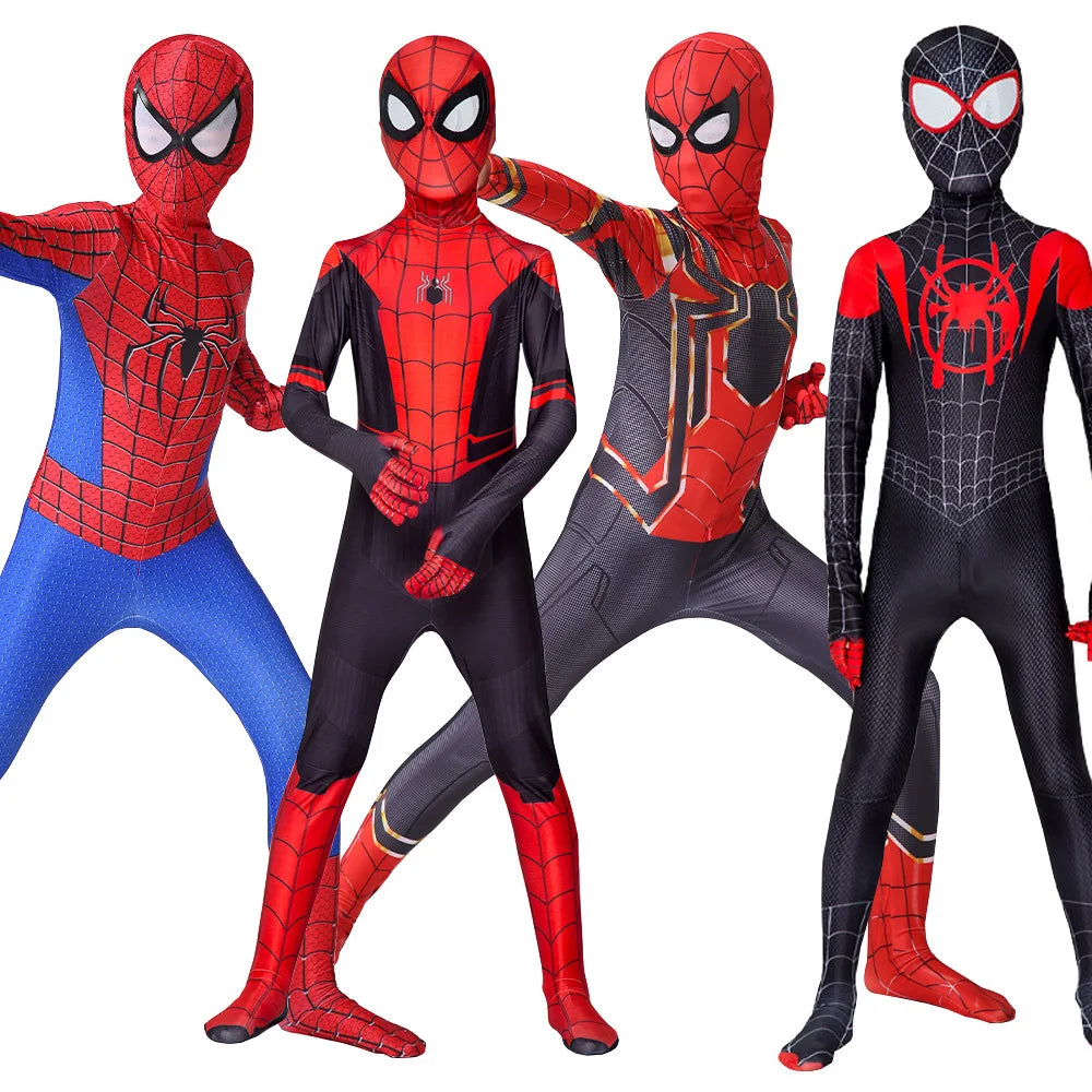 Børne Superhelte Spiderman Cosplay kostume Iron Man Black Panther Zentai Jumpsuit Bodysuit Halloween fest kostumer til drenge piger