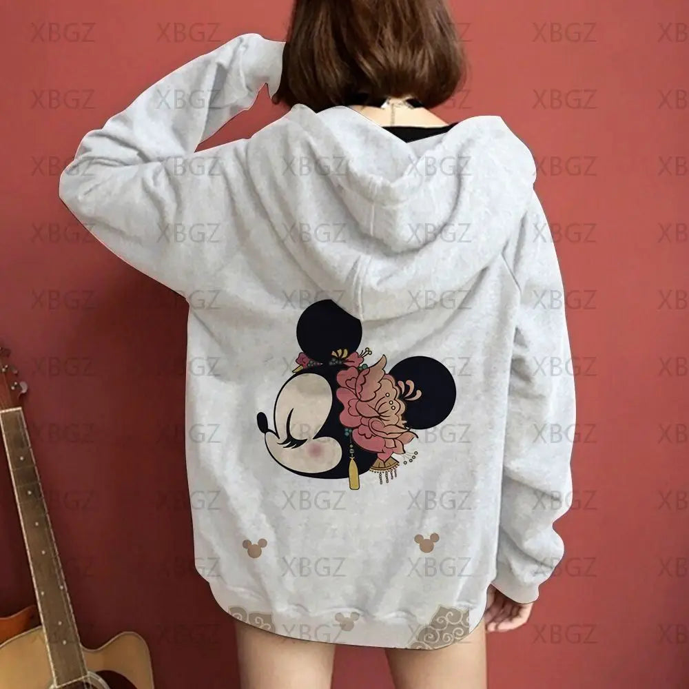 Women's Hoodies Couple Outfit Top Woman Minnie Mouse Y2k Disney Women Clothing Fashion Sweatshirts Mickey 2022 Men's Sweatshirt