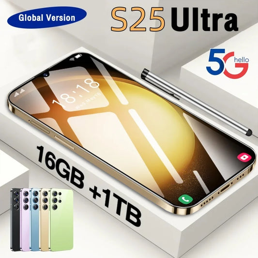 Mobile Phones S25 Ultra 6.8 HD Screen Smart Phone Original 16G+1TB 5G Dual Sim Celulares Android Unlocked 72MP 6800mAh S24 Ultra