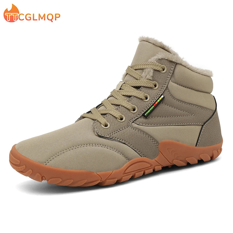 New Winter Boots For Men Snow BareFoot Outdoor Non-slip Warm Fur Casual Sneakers Lightweight Ankle Boots Hiking Shoes Plus Size