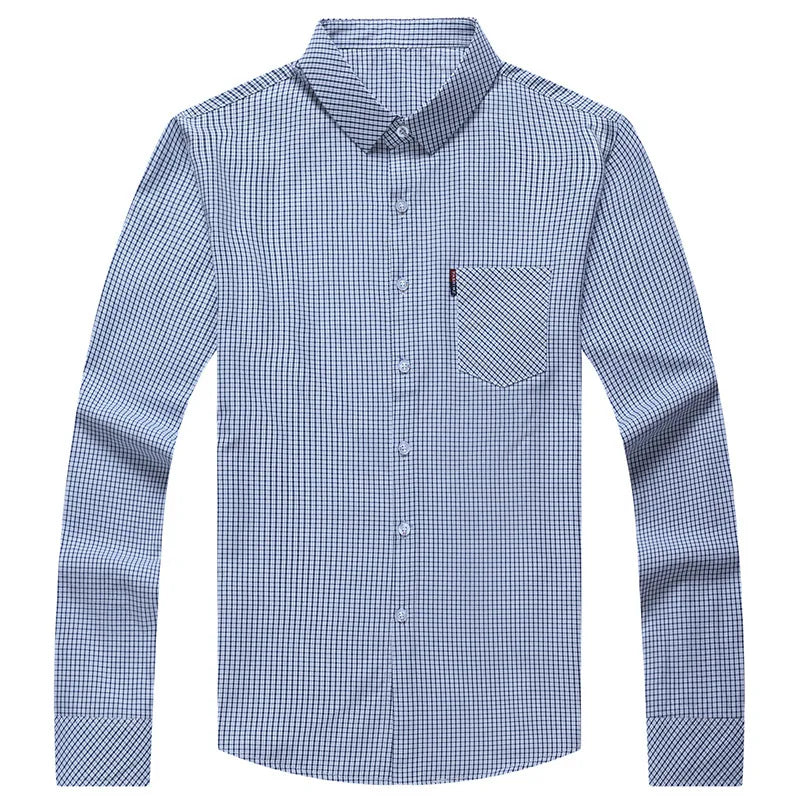 High Quality Long Sleeve Business Casual Men's Shirts Fashion Slim Fit