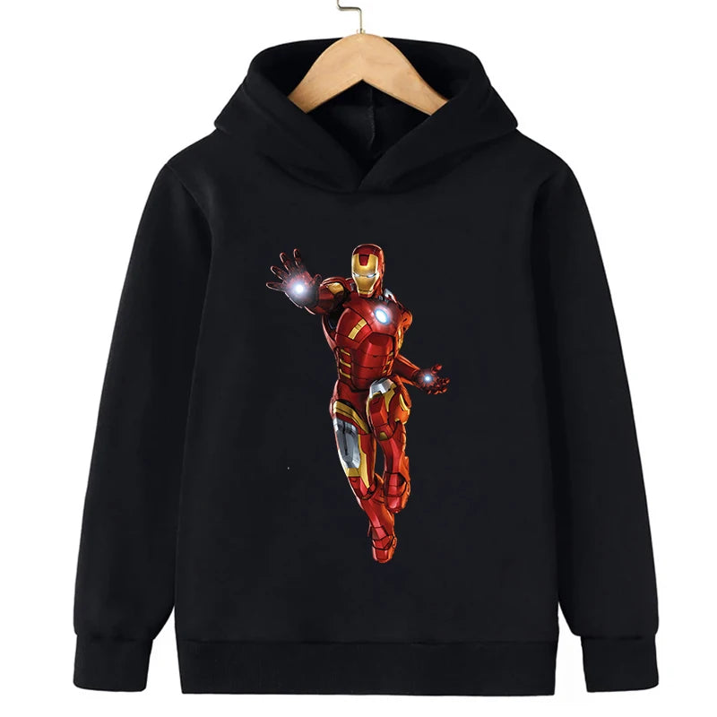 New Kids Spring Autumn Deadpool Hoodies Fashion Cartoon Printing Baby Boys Clothes Boys Casual Tops Sweatshirts 2-14Years Old