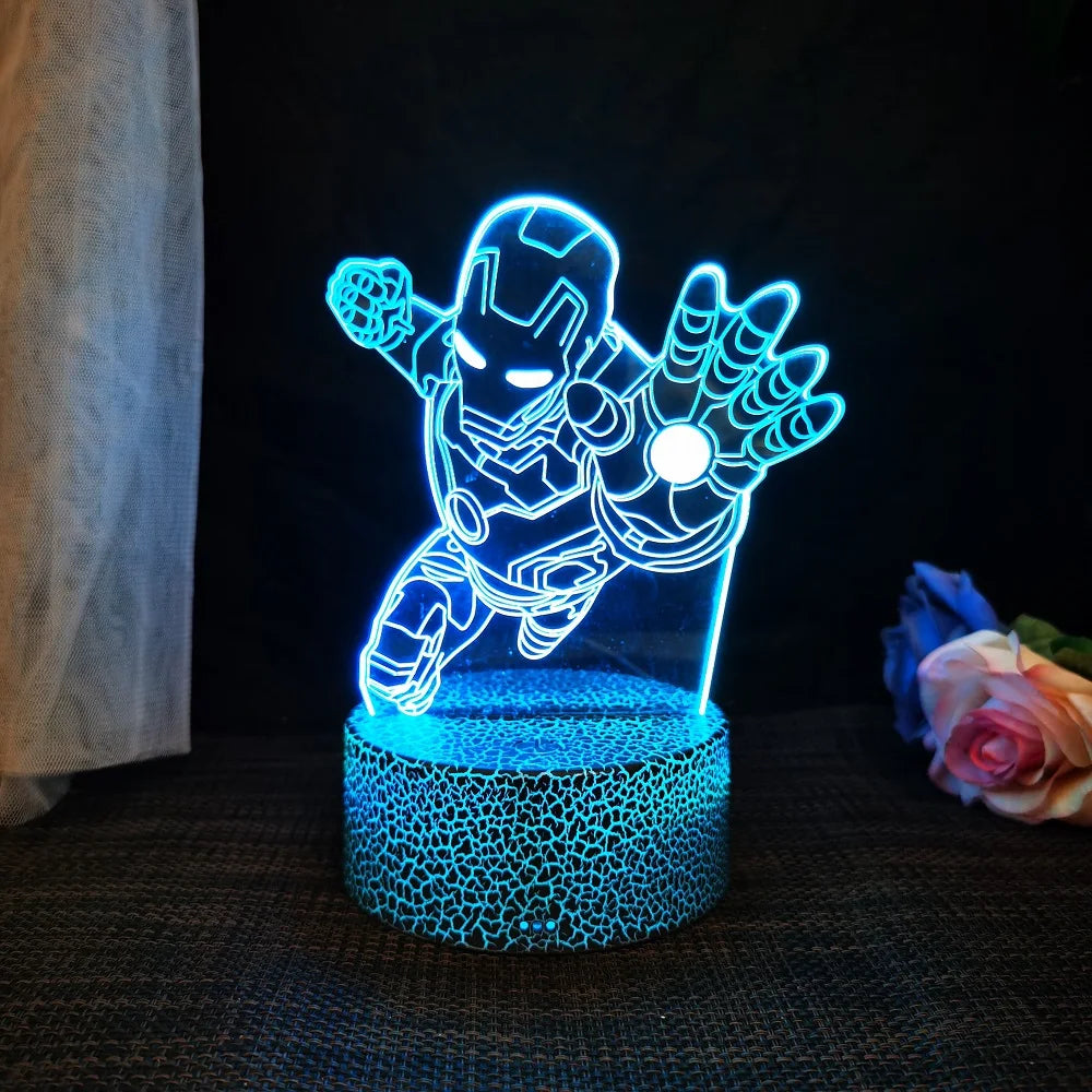 Hot Spider-Man 3D LED night light Remote control and touch 16 colors variable battery USB plug-in electric light Decoration ligh