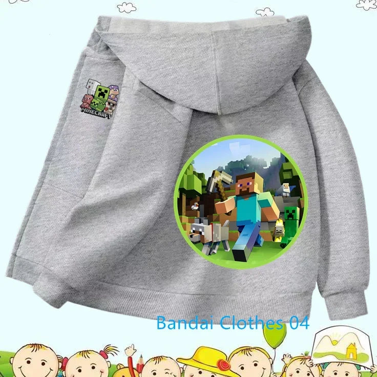 2025 Hot Game Minecraft Zipper Hoodie Girls Fashion Kids Clothes Boys Trucksuit Sweatshirt Long Sleeve Children Casual Tops