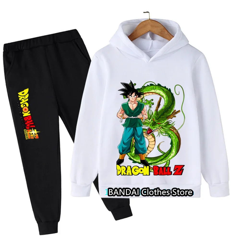 2024 New Dragonball Son-Goku Hoodies Boys Hoodies Kids Clothes Set Pullover Tracksuit Jogging Girls Sweatshirts Set 2 Pieces