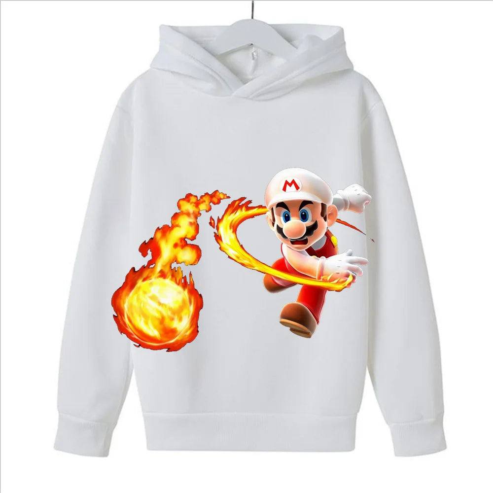 New Super Mario Peach Princess Boys Hoodies Kids Boys Clothes Children's Clothing Tops Baby Long Sleeve Boy Hoodies 3-14 Years