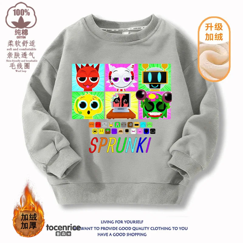 Sprunki Hoodie Clothes For Kids Incredibox Hoodies Sweatshirt Winter Hoodies Soft Cotton Sweatshirt Hoodie keep Warm Hoodie